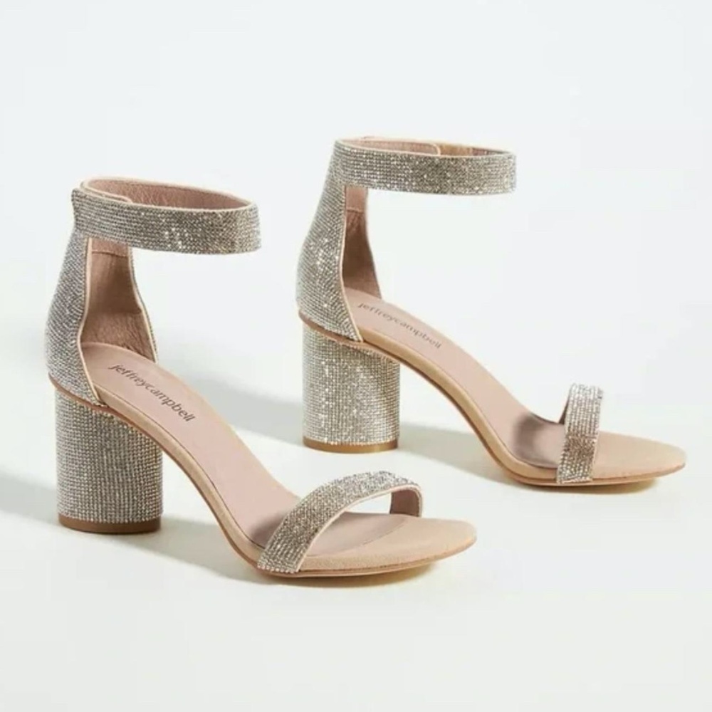 Jeffery Campbell Laura Crystal Embellished Ankle Sandals